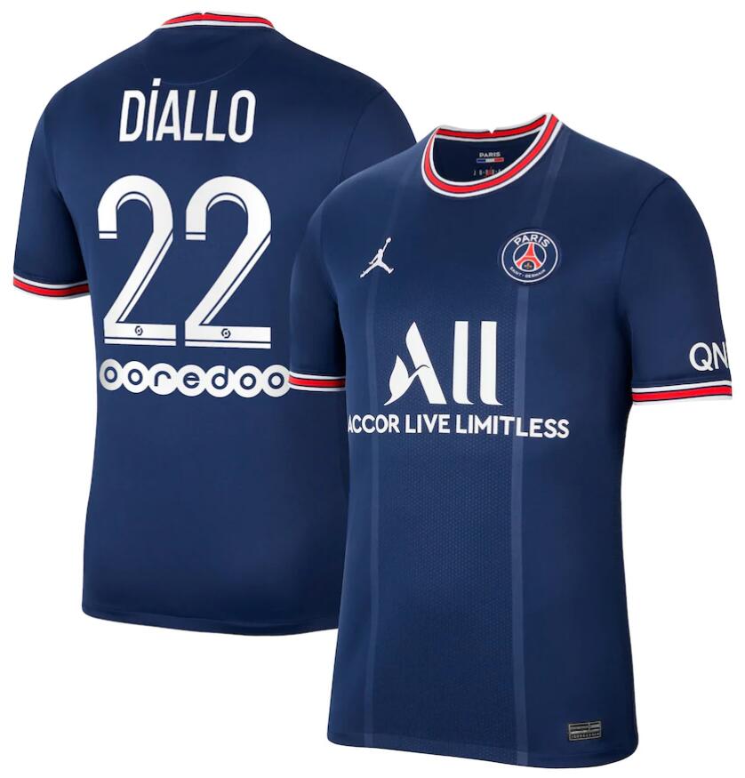 2021/22 Maillot PSG Domicile Soccer Jersey Shirt Diallo 22